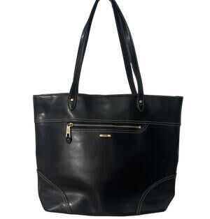Lauren Ralph Lauren Tote Black Cow Leather Bag Old Money Preppy Handbag Purse